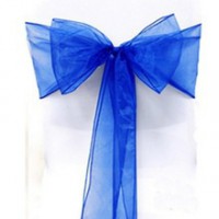 Noeud de chaise  organza  bleu  roi